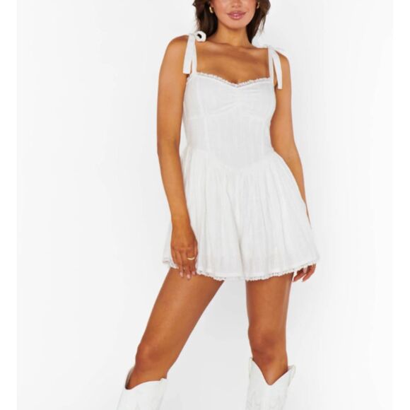 Show Me Your MuMu Pants - SHOW ME YOUR MUMU Regal Romper White Sz Small